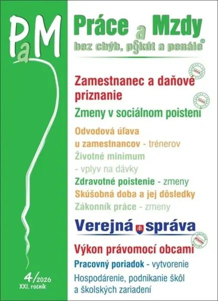 PAM 4/2026 – Daňové priznanie u zamestnanca