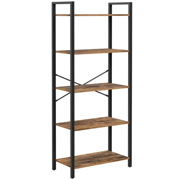 Boxxx REGÁL, černá, hnědá, uhlíková ocel, 66/153/30 cm