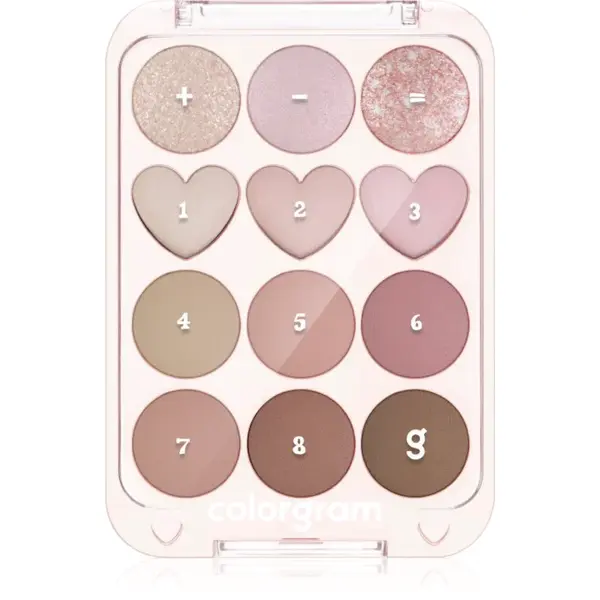 Colorgram Pin Point Eyeshadow Palette paletka očných tieňov pre dokonalý vzhľad odtieň 02 Pink+Mauve 9.9 g