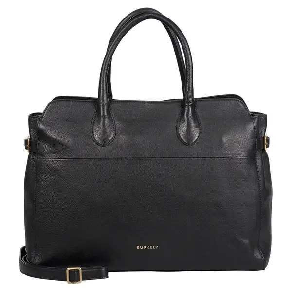 Dámská kožená kabelka na notebook Burkely Miata - černá