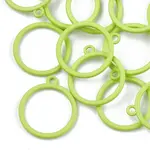 Spray Painted Alloy Open Back Bezel Pendants