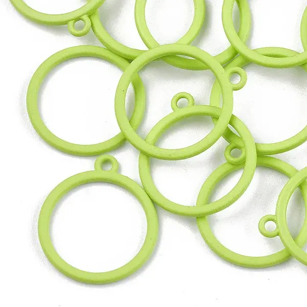 Spray Painted Alloy Open Back Bezel Pendants