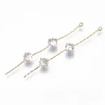 Brass Micro Cubic Zirconia Chain Tassel Big Pendants