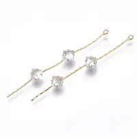 Brass Micro Cubic Zirconia Chain Tassel Big Pendants