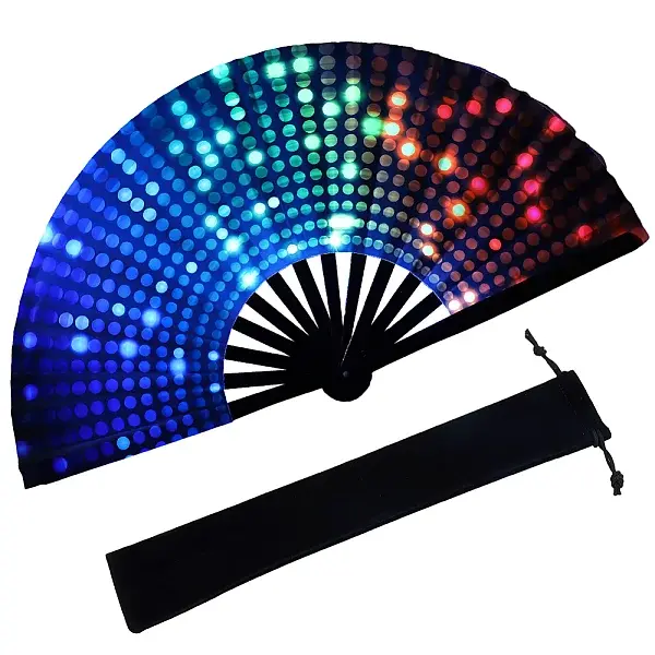 1Pc Luminous Bomboo & Cloth Fans