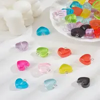 40Pcs 10 Colors Transparent Resin Pendants