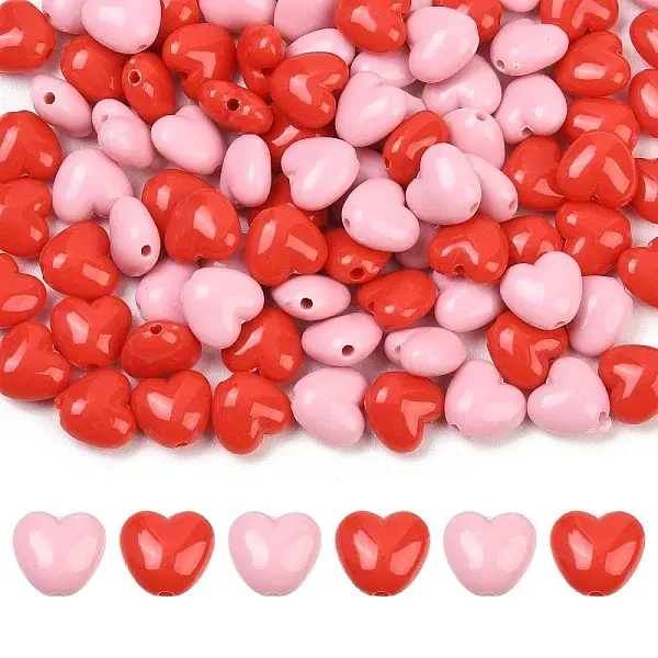 100Pcs 2 Colors Opaque Acrylic Beads
