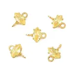 Brass Pave Cubic Zirconia Horse Eye Connector Charms