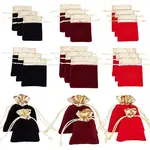 24Pcs 6 Style Rectangle Velvet Jewelry Pouches Bags