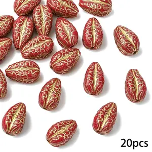 20Pcs Plating Acrylic Beads