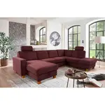 Sit & More SEDACÍ SOUPRAVA, textil, tmavě červená