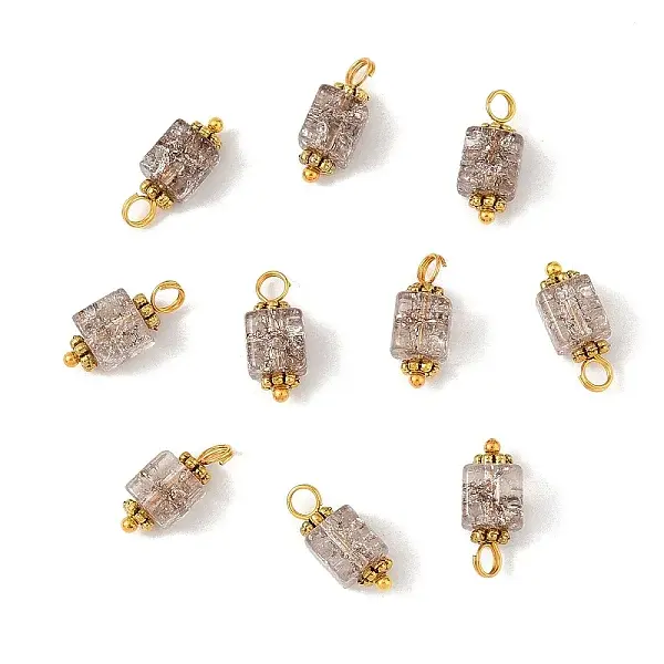 10Pcs Crackle Glass Pendants