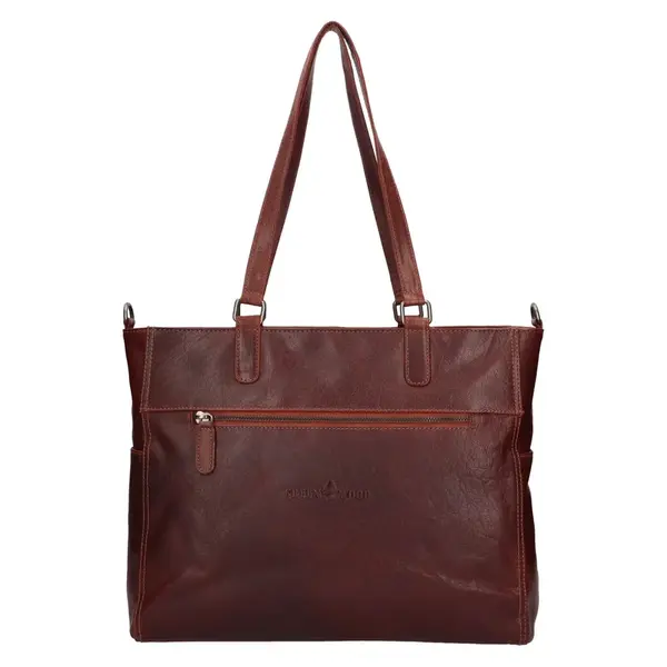 Dámska kožená kabelka cez rameno Greenwood Mila - hnedá