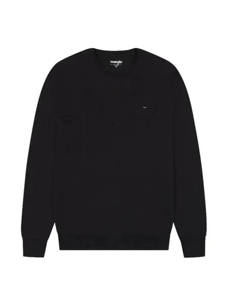 WRANGLER Mikina 'Sign off Crew'  čierna