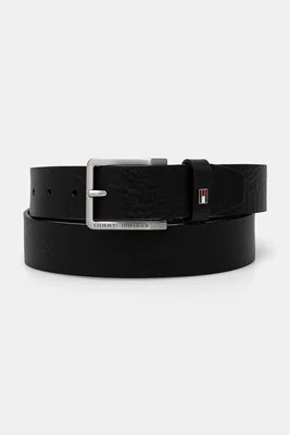 Kožený pásek Tommy Hilfiger pánský, černá barva, AM0AM13020