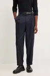 Vlněné kalhoty A.P.C. pantalon renato tmavomodrá barva, jednoduché, WOAPO.H08428