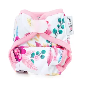 Bobánek Novorozenecké svrchní kalhotky suchý zip 1 ks růžové květiny