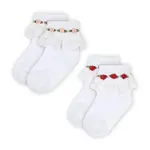 Dětské ponožky Konges Sløjd 2 PACK LACE SOCKS 2-pack bílá barva, KS102241