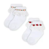 Dětské ponožky Konges Sløjd 2 PACK LACE SOCKS 2-pack bílá barva, KS102241