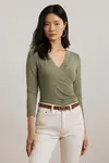 Tričko s dlouhým rukávem Lauren Ralph Lauren zelená barva, 200824366