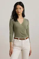 Tričko s dlouhým rukávem Lauren Ralph Lauren zelená barva, 200824366