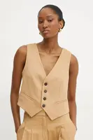 Vesta s příměsí vlny Forte Forte hnědá barva, jednořadá, 13220_my jacket