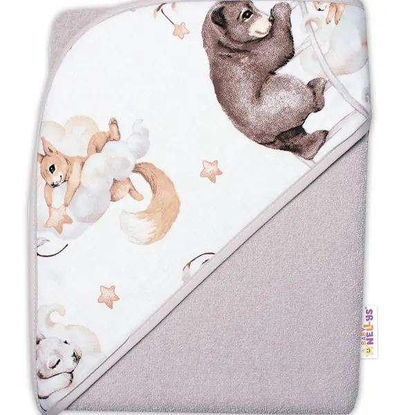 Baby Nellys 6-ti dílná výhod. sada s dárkem pro miminko , 135x100 Zvířátka na mráčku,bežová