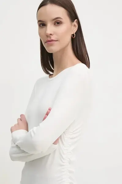 Tričko s dlouhým rukávem Dkny béžová barva, DP5T9985