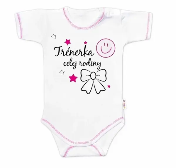 Baby Nellys Body krátký rukáv  Trenérka celej rodiny, holka vel.  86