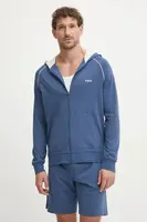 Mikina BOSS modrá barva, s kapucí