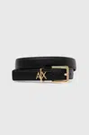 Kožený pásek Armani Exchange dámský, černá barva, 941182 4R759