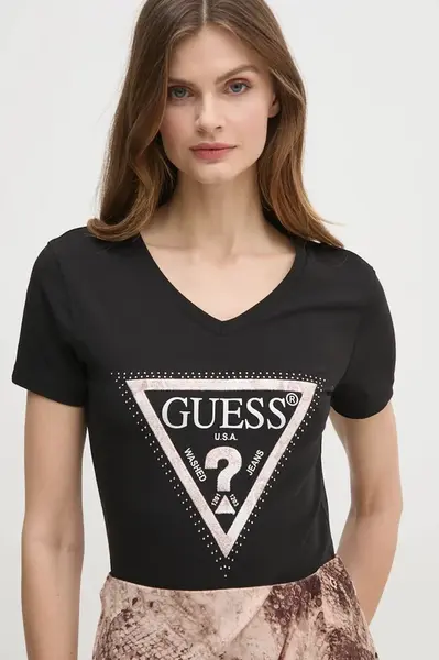 Tričko Guess černá barva, W5RI21 J1314