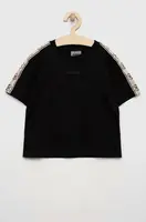 Dětské bavlněné tričko Guess černá barva