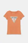 Dětské tričko Guess oranžová barva