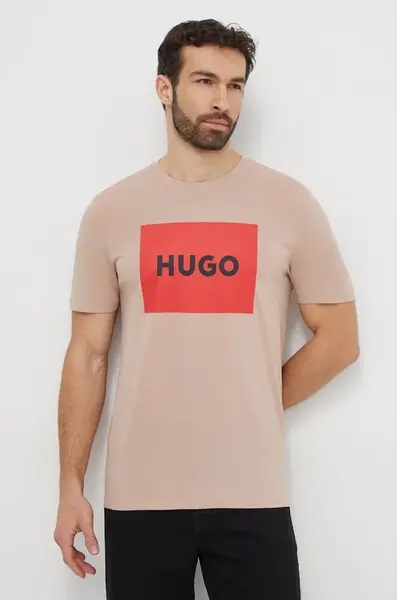 Bavlněné tričko HUGO Dulive222