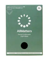 AllMatters Menstruační kalhotky s vysokým pasem vel. XL 1 ks černé