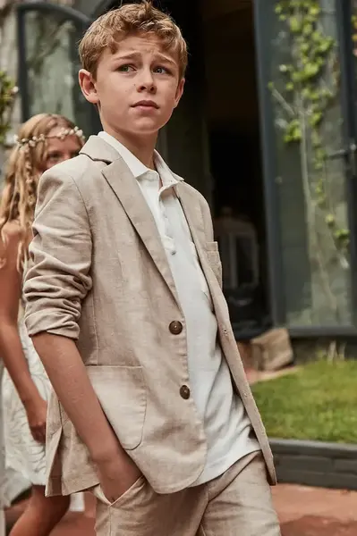 Dětské sako ze směsi lnu Mayoral