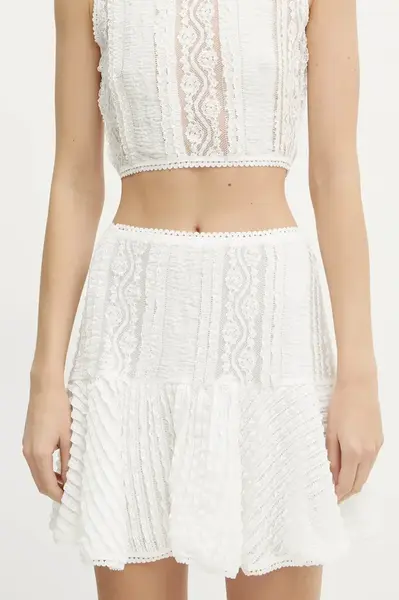 Sukně Charo Ruiz Ibiza Etain béžová barva, mini, áčková, 255401