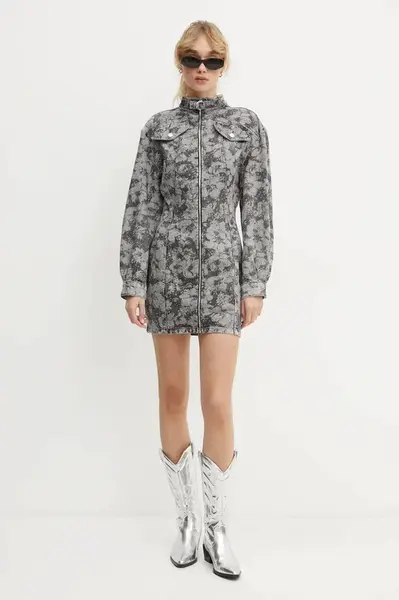 Džínové šaty Moschino Jeans šedá barva, mini, A0422 8722