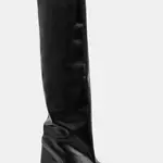 Kožené kozačky Coperni Bridge Boot dámské, černá barva, na podpatku, COPSH03857