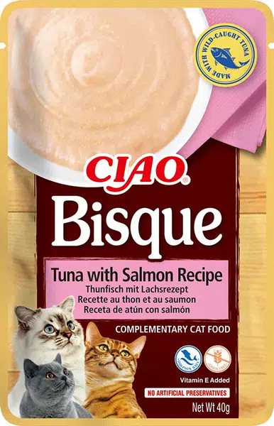 Inaba Cat Ciao Bisque krémes krémové pyré pre mačky - tuniak, losos 40 g