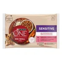 Purina ONE MINI Sensitive/Delicate kapsičky - s lososem 4 x 85 g