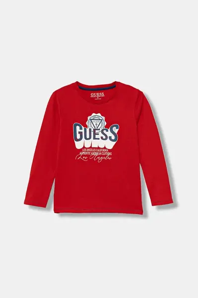 Detská bavlnená košeľa s dlhým rukávom Guess