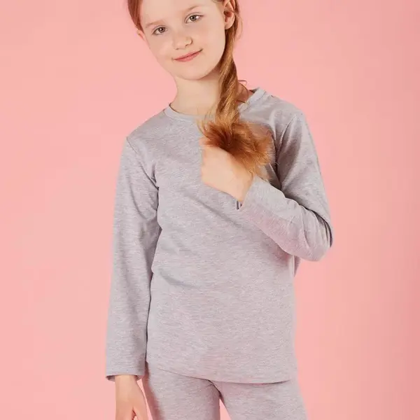 Girls' blouse basic grey