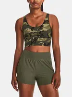 Kaki športové crop top tielko Under Armour Meridian Fitted CropTankPrnt