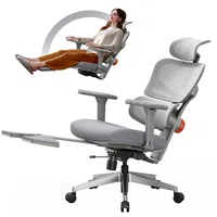 NEWTRAL NT002 Ergonomic Chair Adaptive Lower Back Support Adjustable Armrest Headrest Footrest Gray