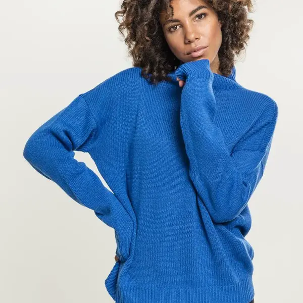 Women's oversize turtleneck bright blue