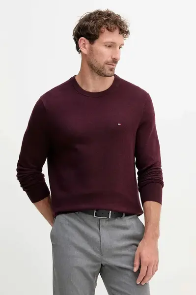 Svetr s příměsí kašmíru Tommy Hilfiger šedá barva, MW0MW28046