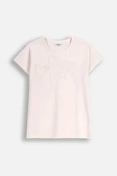 Dětské tričko Coccodrillo béžová barva, FABOLOUS GIRL JUNIOR
