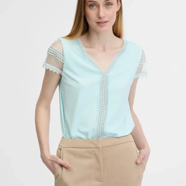 Orsay Light blue women's short-sleeved t-shirt - Women's